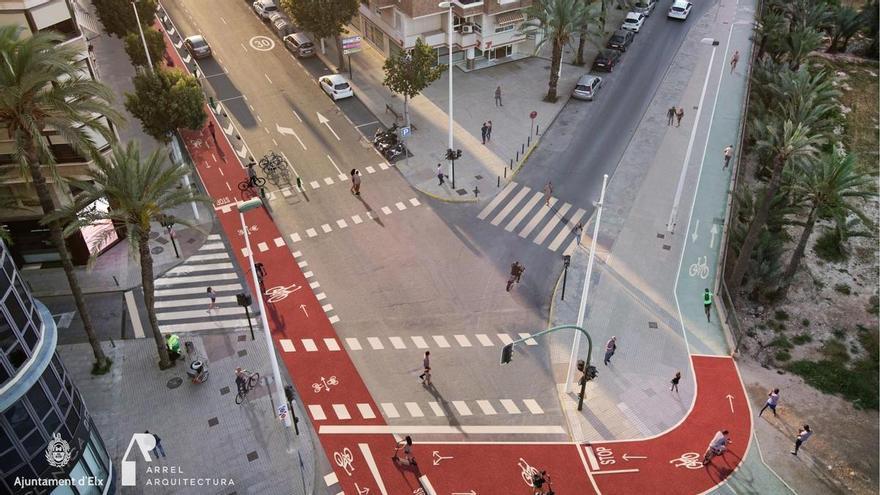 Así será el carril bici de la avenida de Alicante