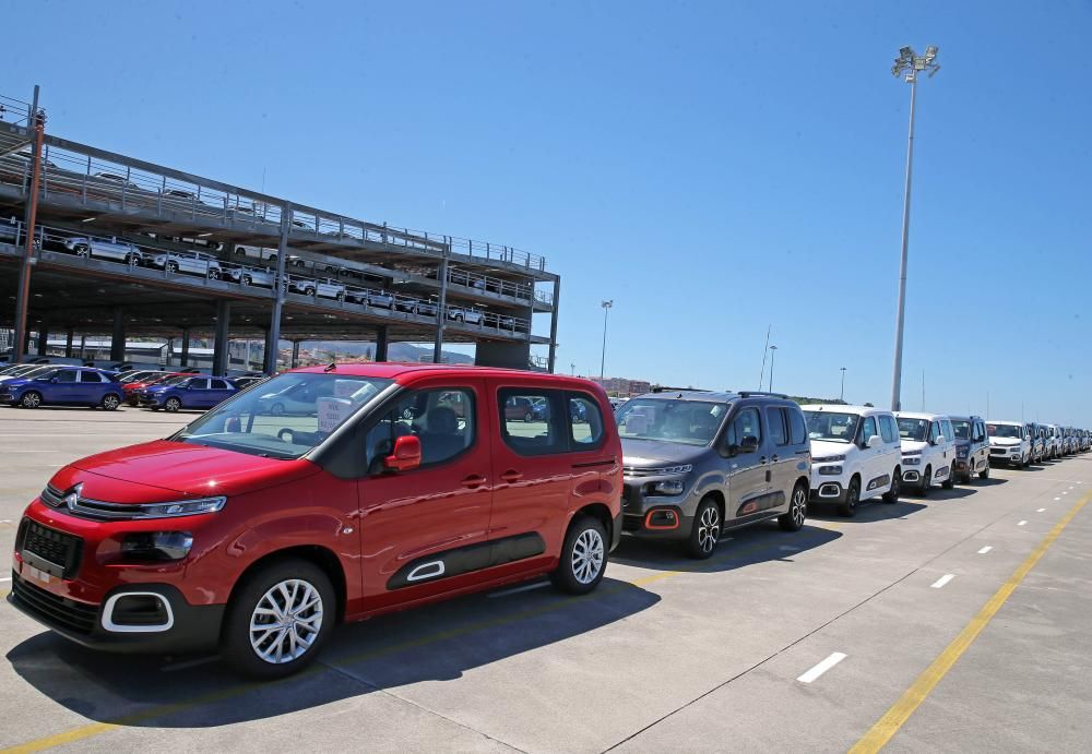 Los vehículos, en la terminal de Bouzas // Marta G. Brea