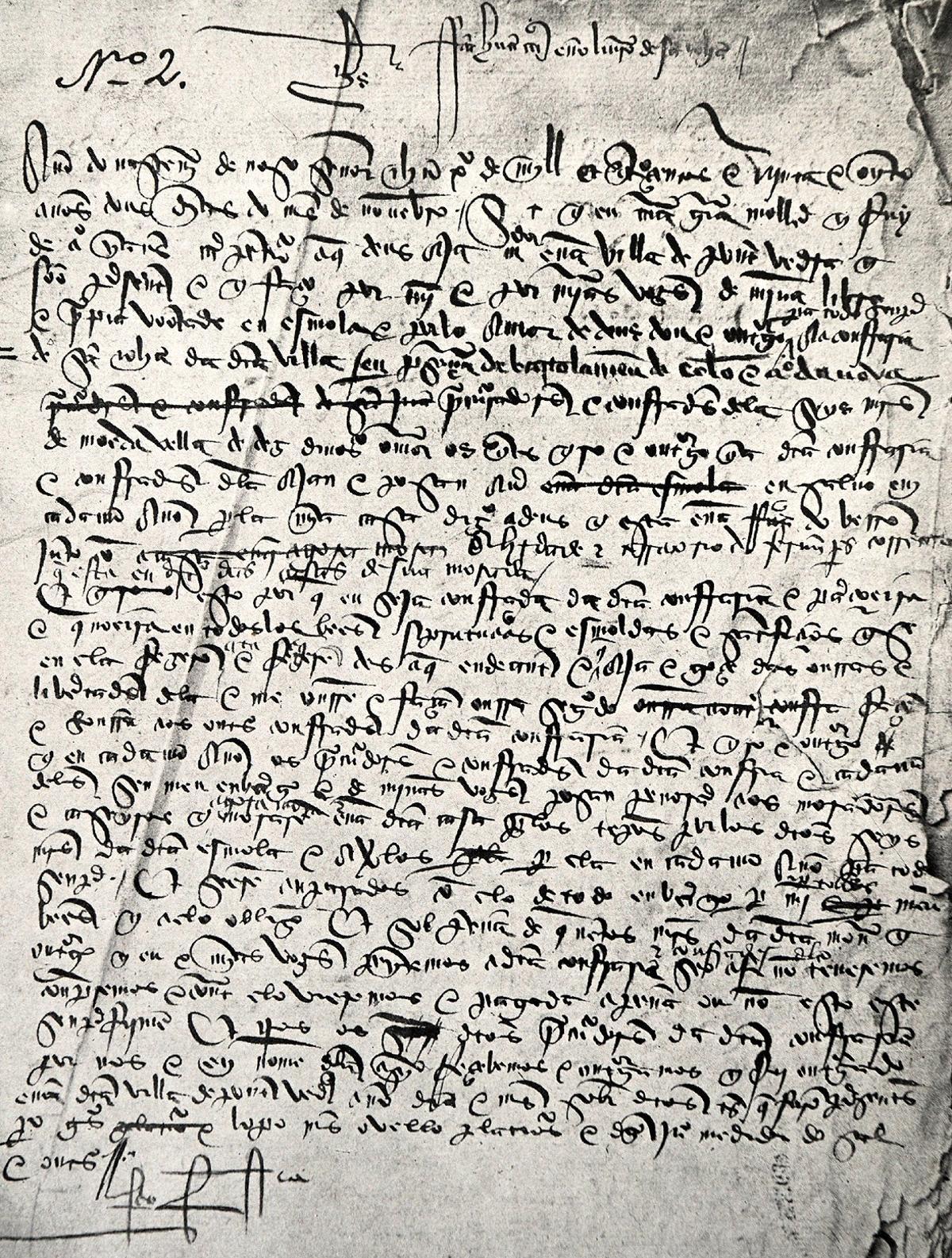 Documento en el que aparece el apellido Colón en fechas cercanas al descubrimiento.