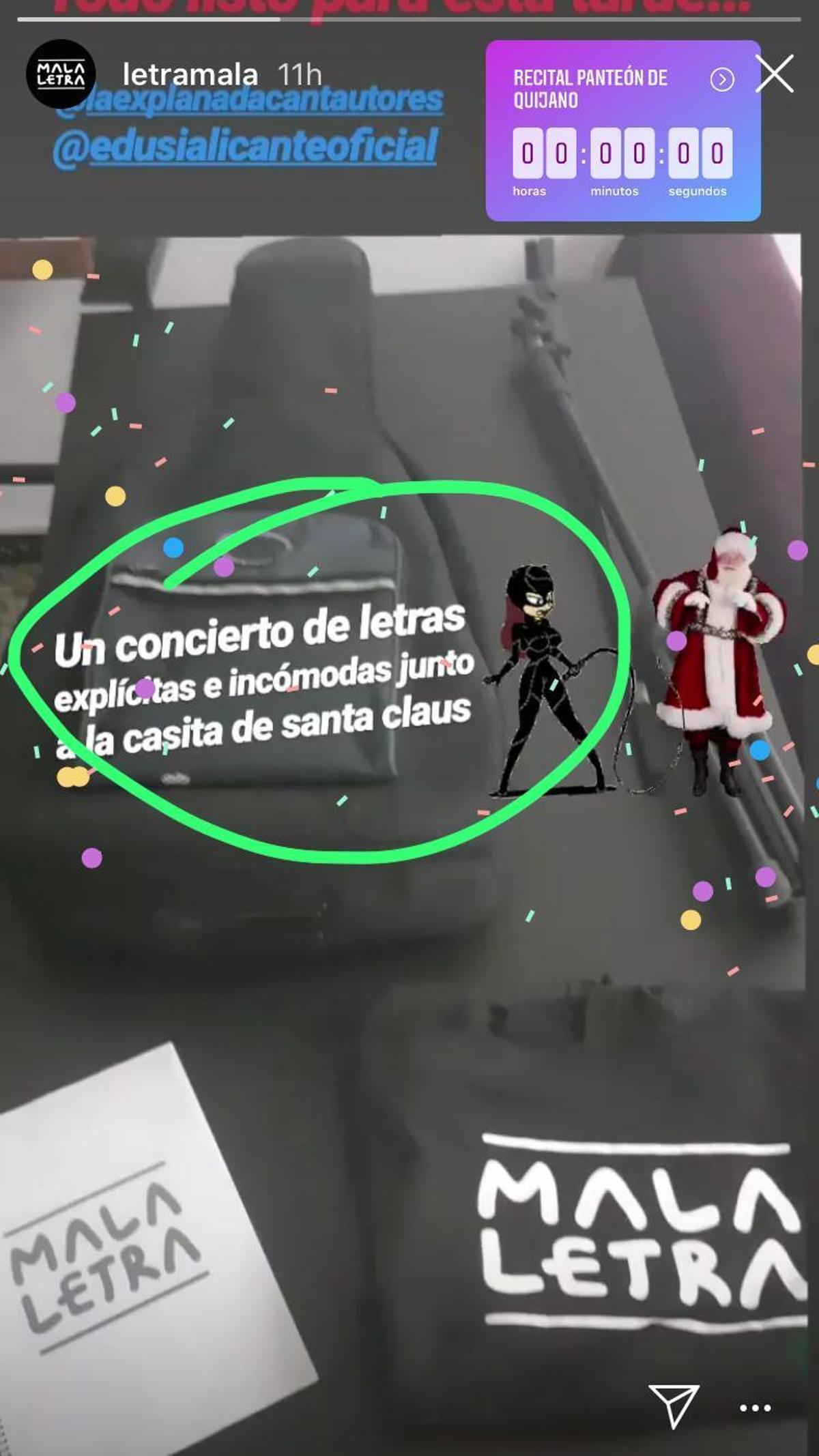 Un cantante incita al consumo de drogas delante de menores junto a la casa de Papá Noel