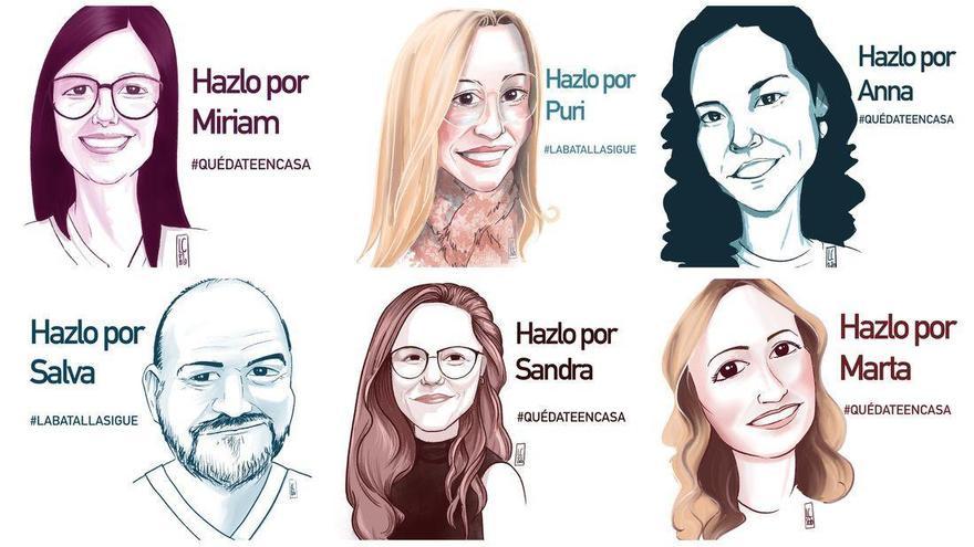 Retratos personalizados gratis desde Manchester para el personal sanitario de Castellón