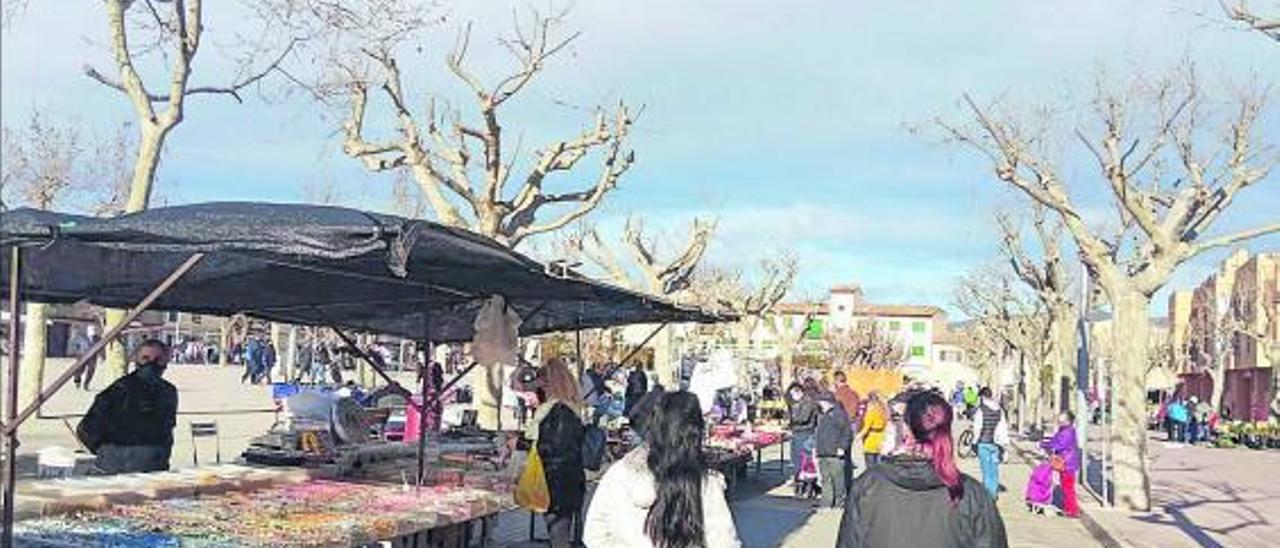 Imagen del mercado de Sineu, una imagen muy atípica que ha dejado el coronavirus.