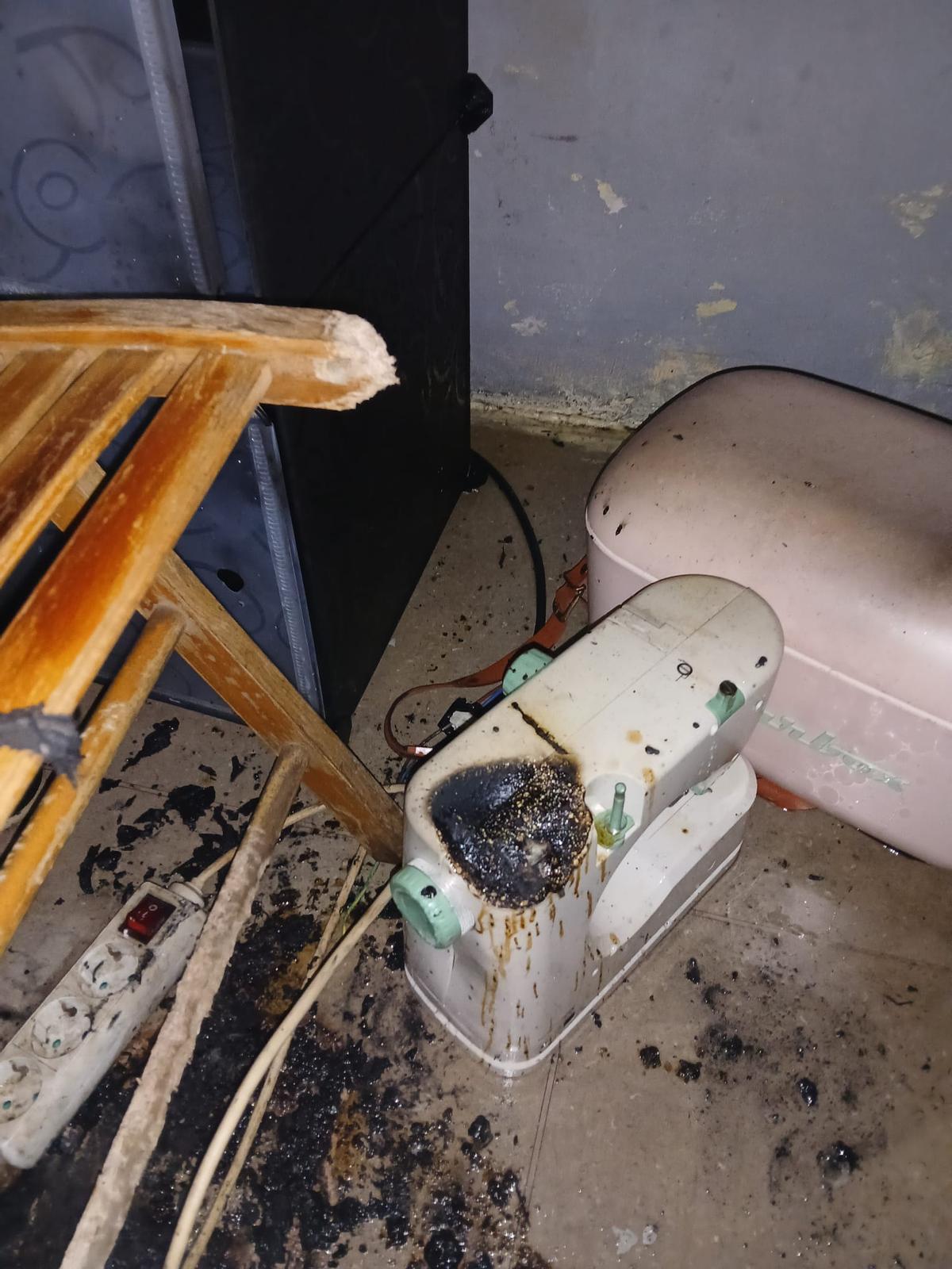 El incendio en una vivienda de Oleiros.