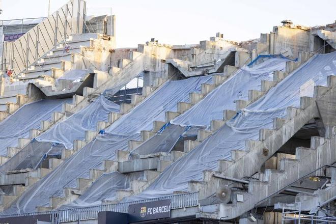 ¡El Camp Nou cambia de cara! Así están las obras en el Gol Sud