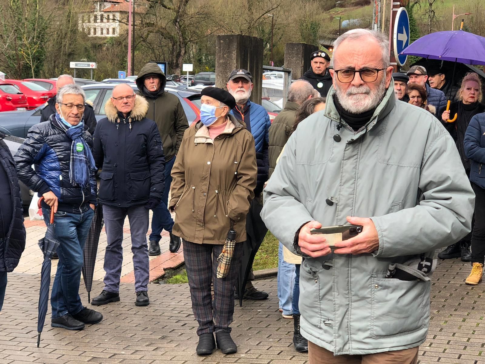 Protesta de los pensionistas en Langreo para pedir mejoras en la sanidad