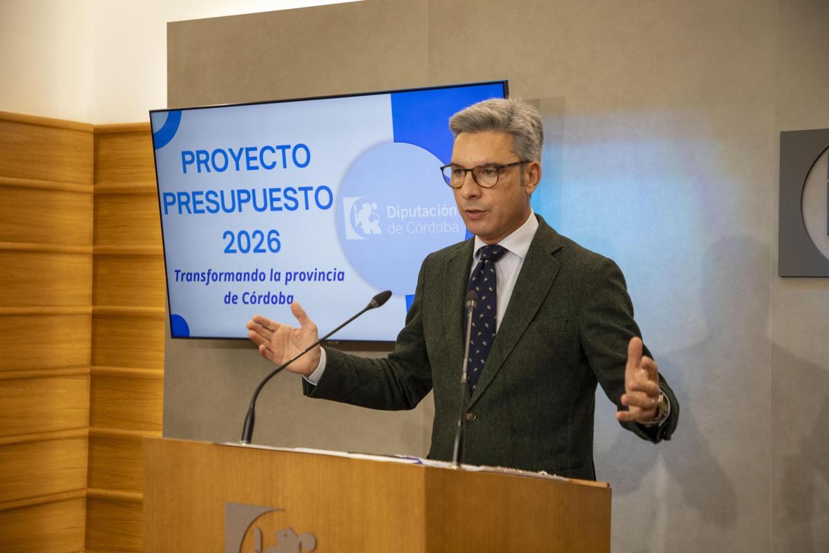 Andrés Lorite, durante la presentación de las inversiones incluidas en el borrador de presupuestos para 2026.