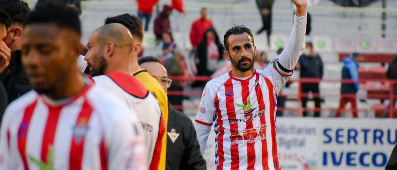 Gonzalo, tras un partido con el Don Benito esta temporada.