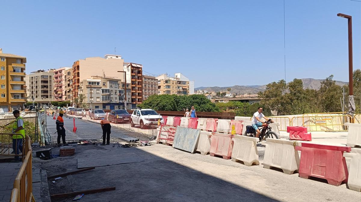 Estado actual de las obras del puente.