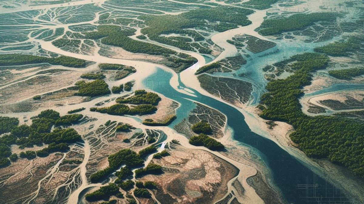 El agua del mar acosa al río Mississippi desde el Golfo de México.