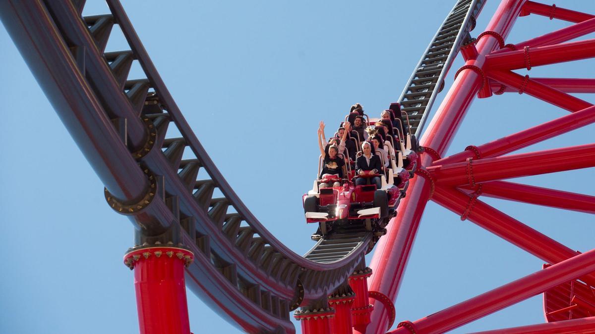 Montaña rusa de Ferrari Land, en Port Aventura