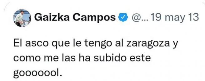 El tuit de la polémica con el Zaragoza