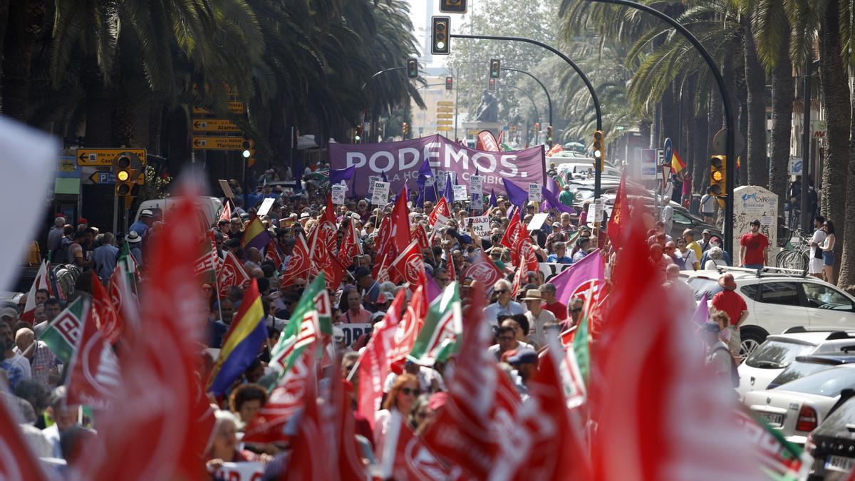 Manifestación del Primero de Mayo en Málaga, el pasado año.