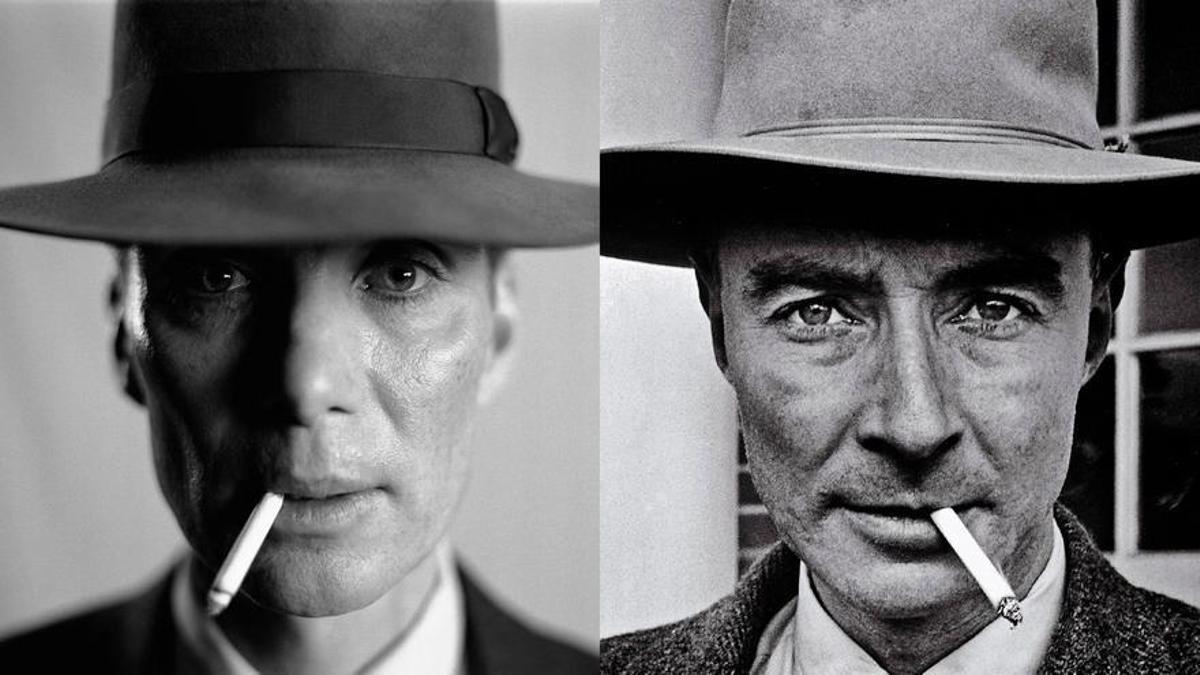 El actor Cillian Murphy (izquierda) y el auténtico Robert Oppenheimer.