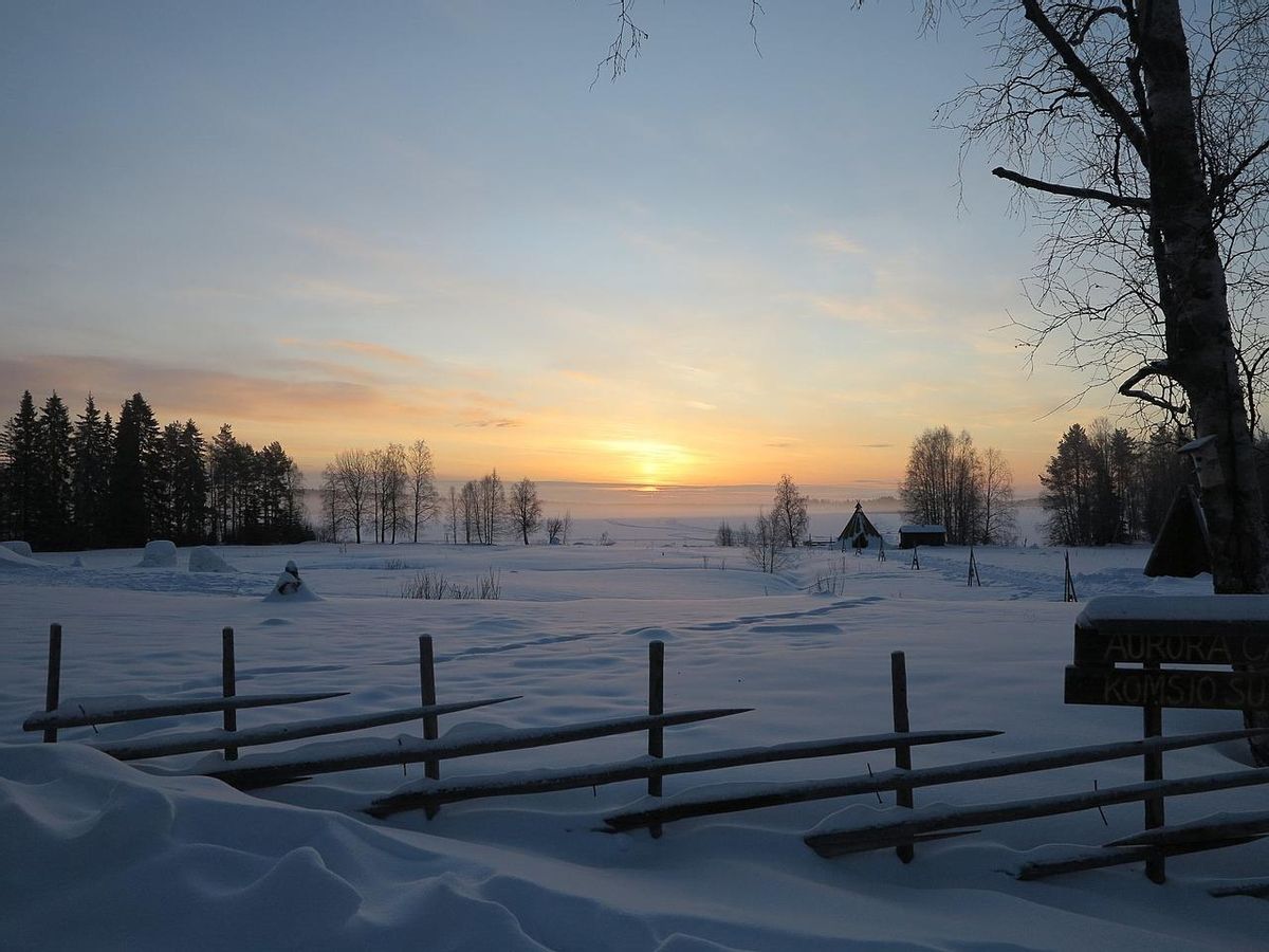 Un paisatge nevat a Rovaniemi