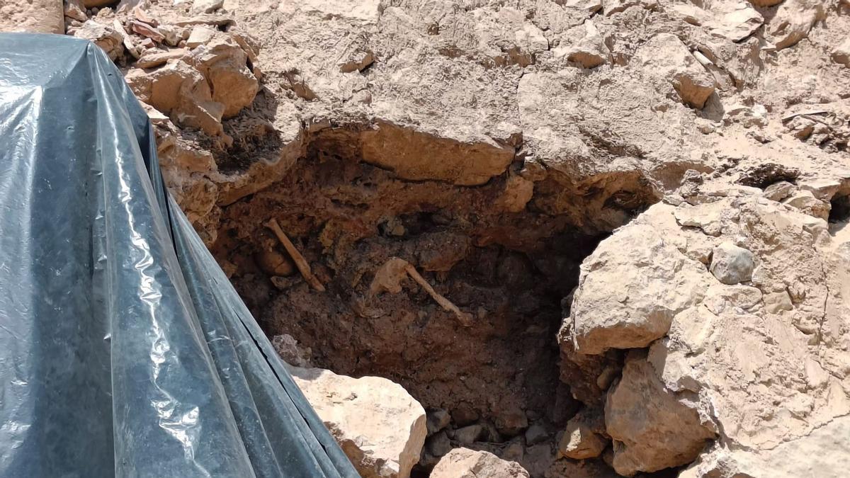 Imagen de los restos humanos hallados en Nigüella