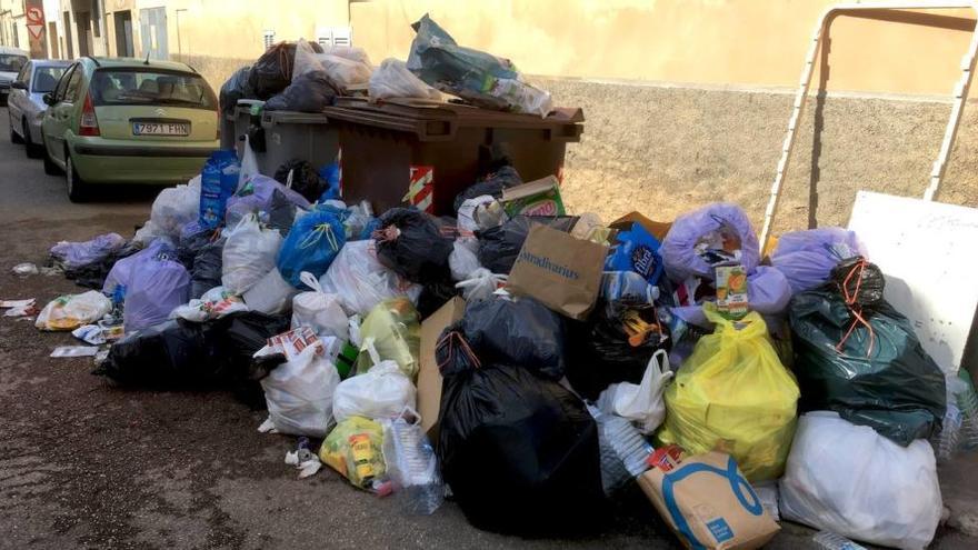 Acumulación de basuras durante una huelga en Mallorca.