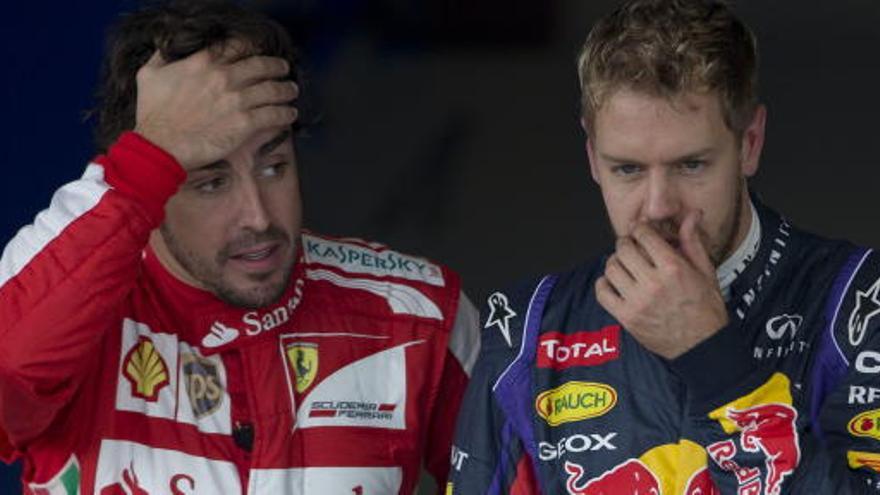 Alonso y Vettel, en Brasil (2013)