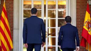 Los presidentes Pedro Sánchez y Perè Aragonés en una reunión en Moncloa en julio de 2022.