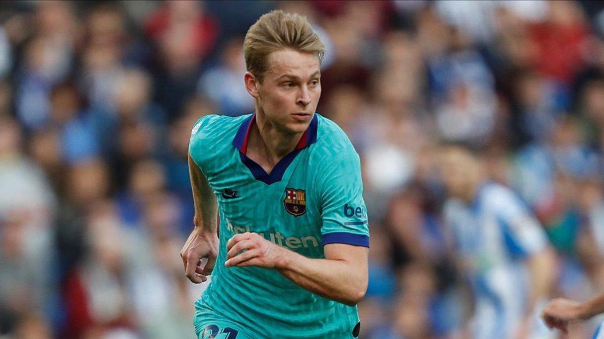 Frenkie de Jong no daba crédito al penalti escamoteado al FC Barcelona ante la Real Sociedad