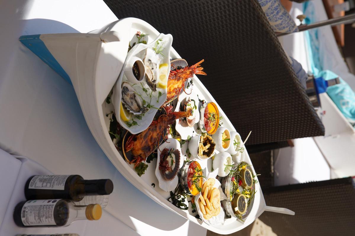 The menu at Nassau Beach Club combines Mediterranean cuisine with international influences.