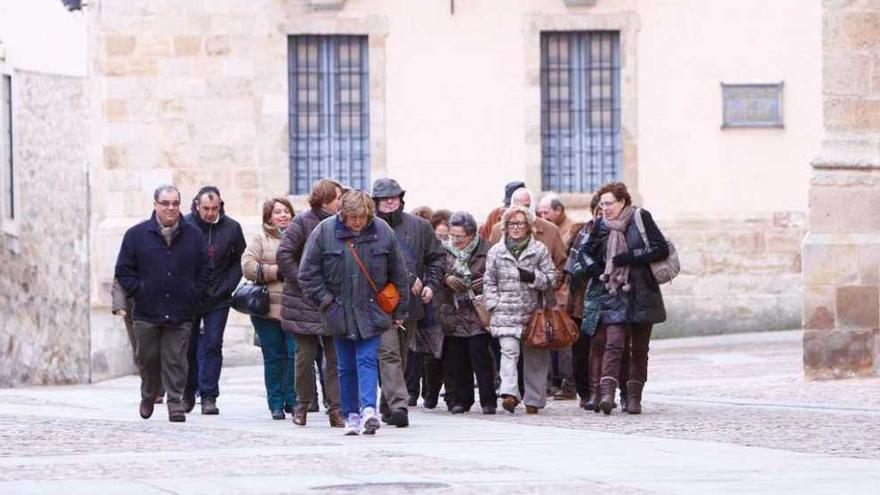 Un grupo de turistas, ayer.