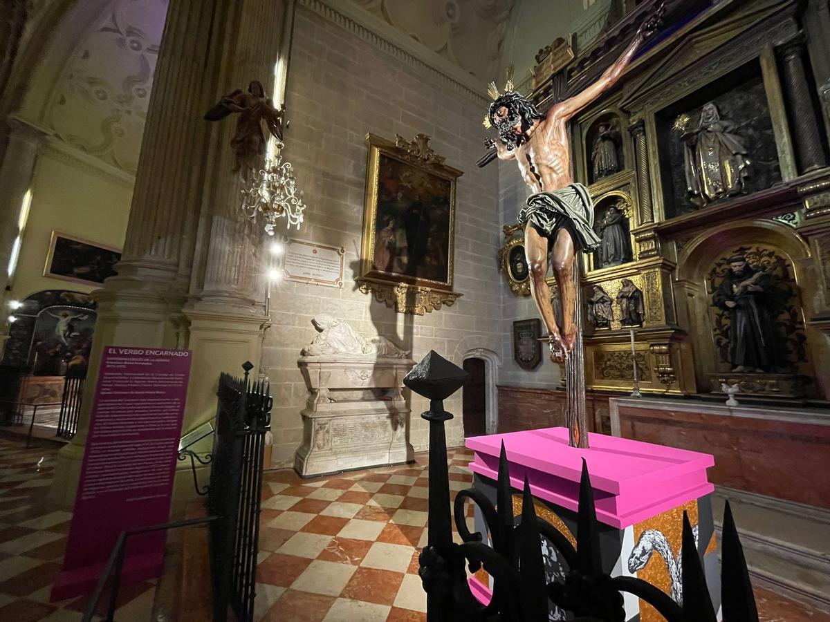 El Cristo de la Agonía, en la capilla de San Francisco de la Catedral de Málaga.