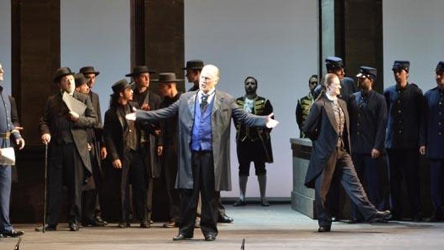 Ensayo de la ópera &#039;Un ballo in maschera&#039;, ayer en el Teatro Colón.