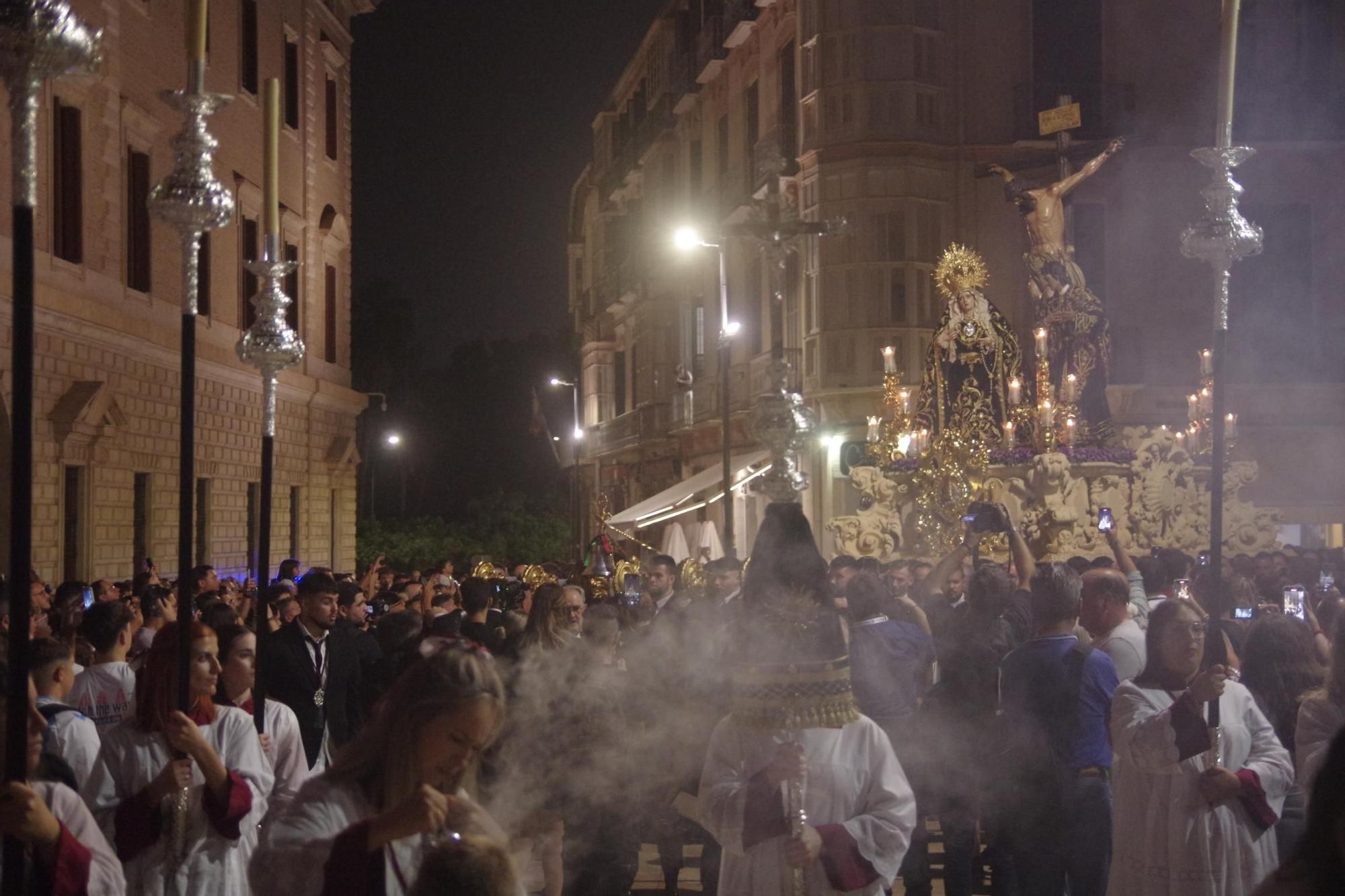 Procesión de la hermandad del Puerto de la Torre por el Centro de Málaga