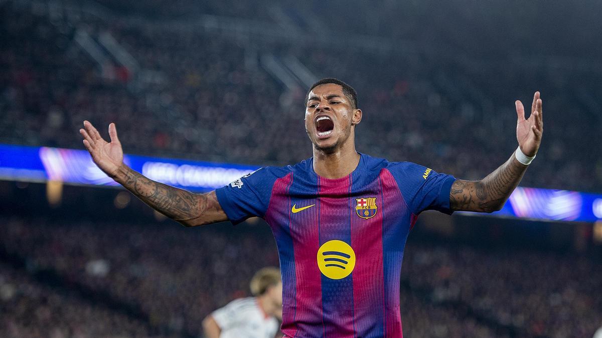 Marcus Rashford, durante el triunfo del Barça frente al Eintracht en el Spotify Camp Nou.