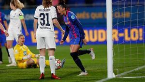 Jenni Hermoso celebrando su gol ante el Hoffenheim en el Johan Cruyff