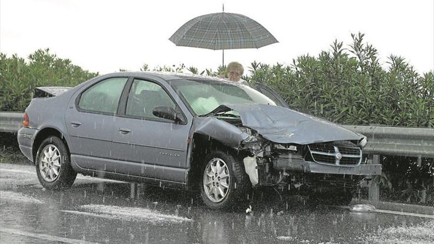 Los siniestros aumentan un 27% los días de lluvia en Teruel y Zaragoza