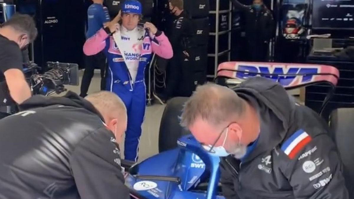 Alonso, durante los test en Barcelona