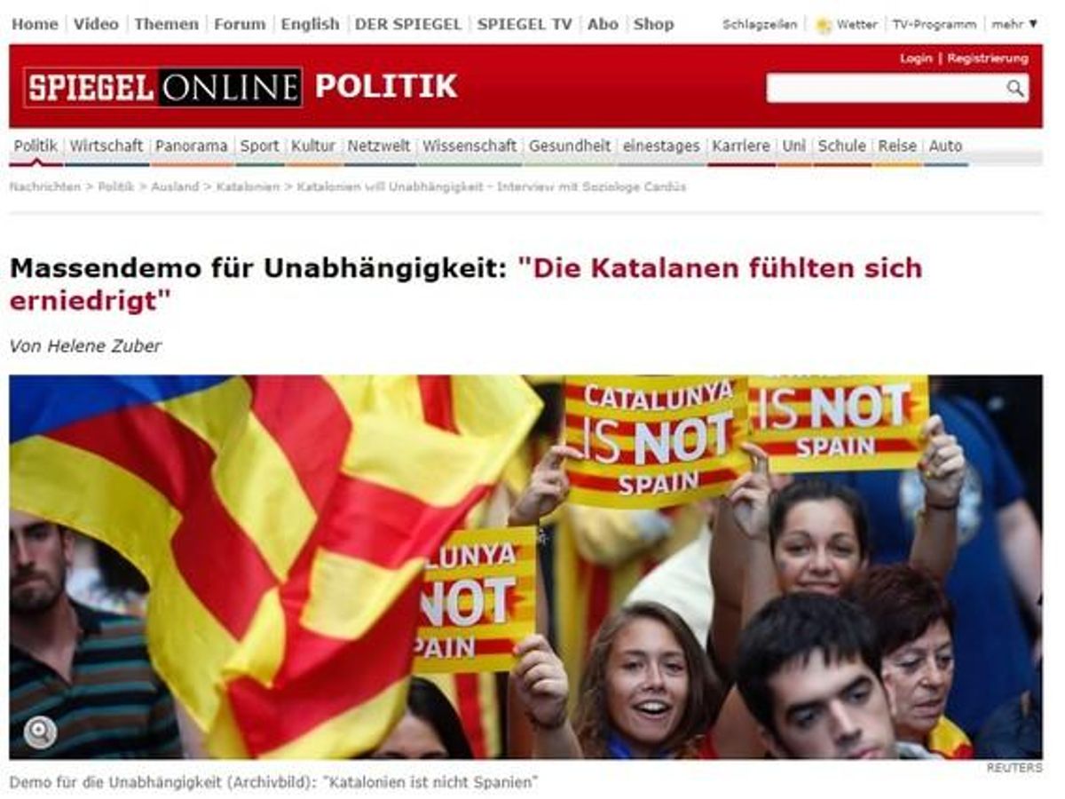 ’Der Spiegel’ realitza una entrevista al sociòleg Salvador Cardús sobre el sentiment nacionalista català.