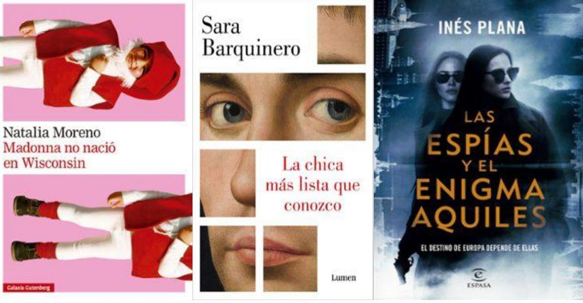 Las portadas de los libros de Natalia Moreno, Sara Barquinero e Inés Plana.