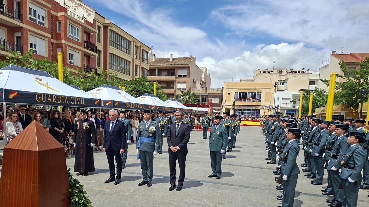 El acto homenaje por el 182 aniversario de la fundación de la Guardia Civil, esta mañana, en Torre Pacheco.