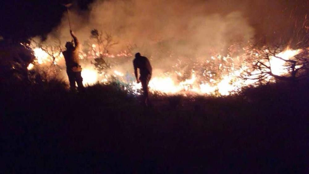 Incendio en el islote de s''Espalmador