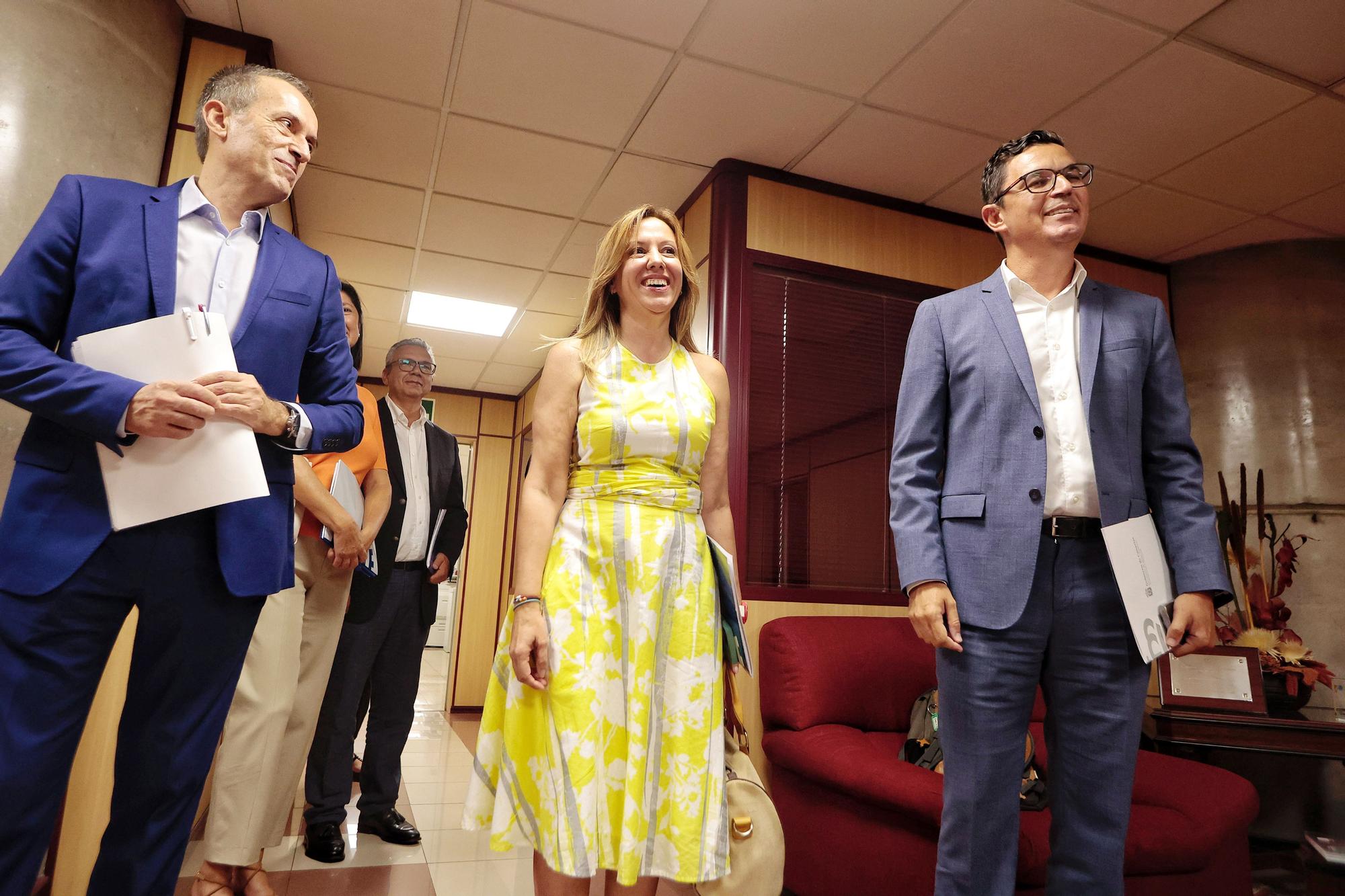 Reunión entre el consejero del Gobierno de Canarias, Pablo Rodríguez y la presidenta insular, Rosa Dávila.