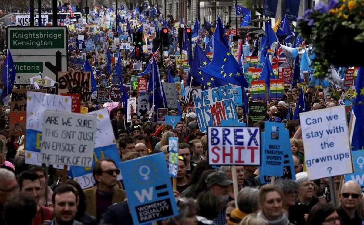 La mayor manifestación contra el "Brexit" reúne a un millón de personas en Londres