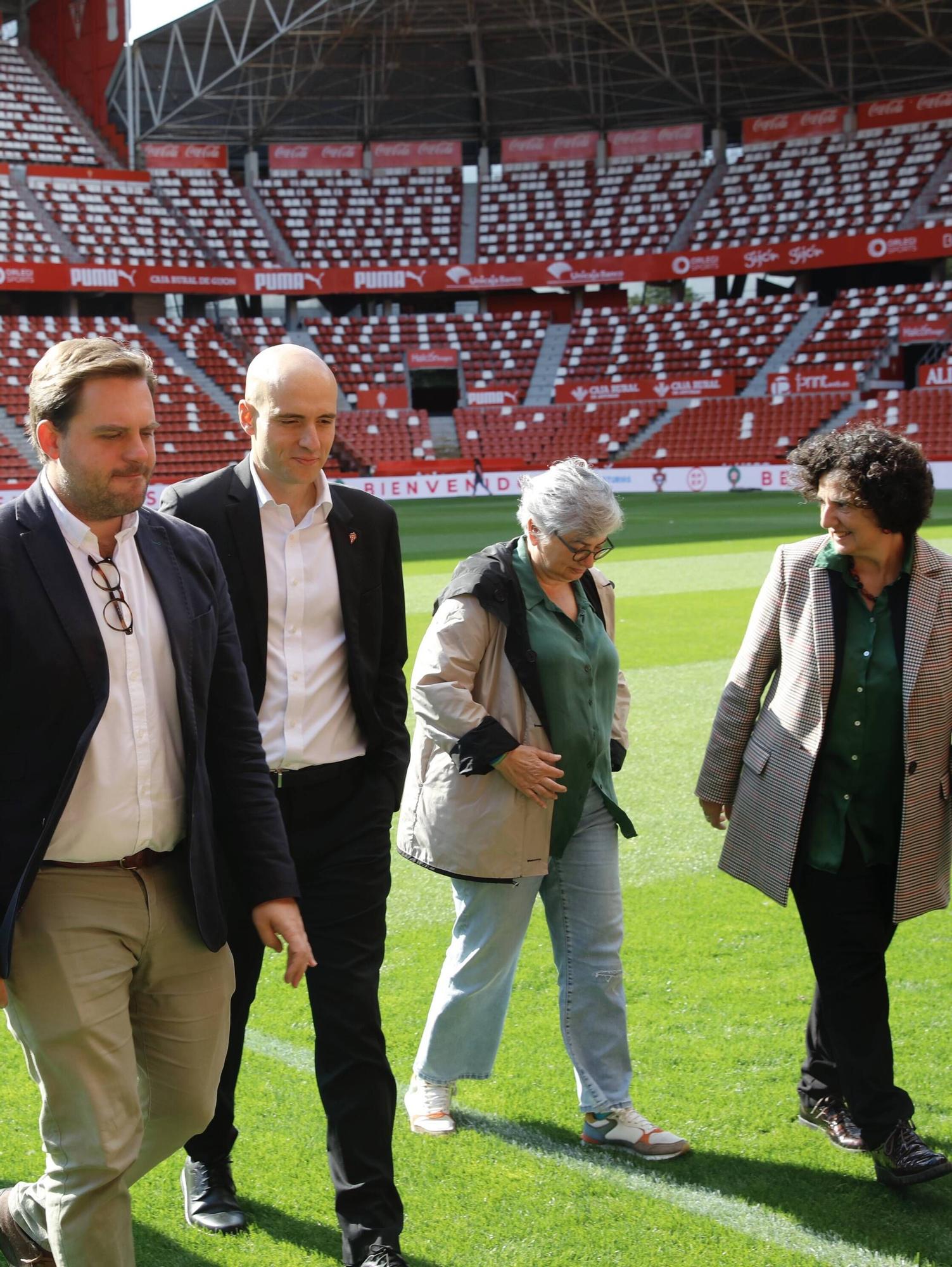 En imágenes: Así fue la visita de los técnicos de la Federación Española y portuguesa de Fútbol a El Molinón