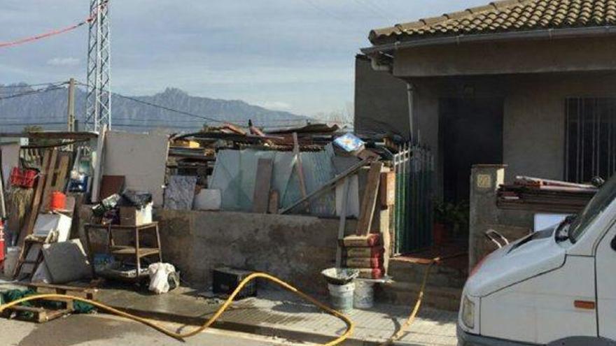 Habitatge afectat per l&#039;incendi, a la urbanització de Can Bonastre