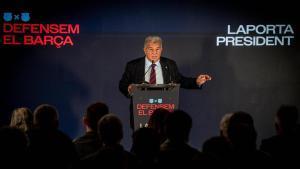 Joan Laporta, en la presentación de su campaña para la reelección.