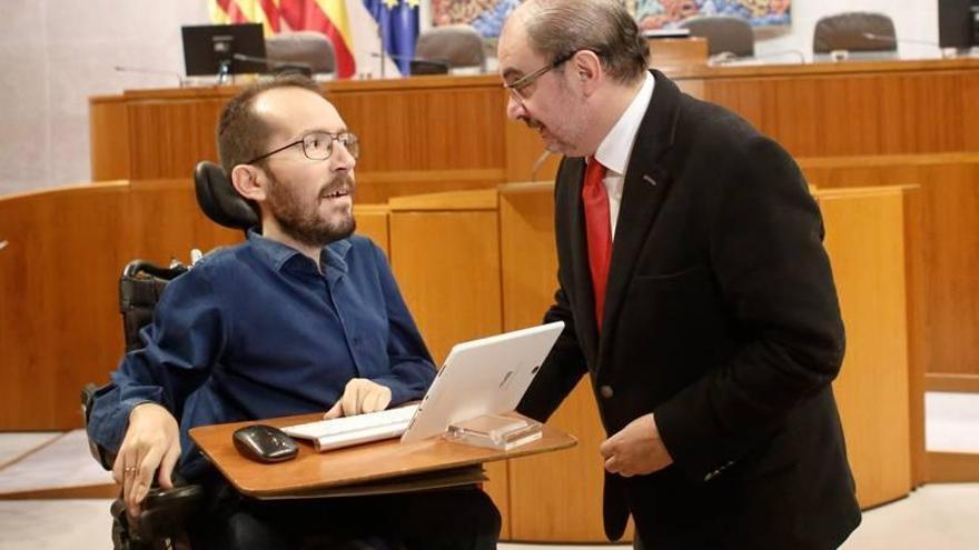 Lambán acusa a Echenique de falsear la verdad en Sarga por rédito político