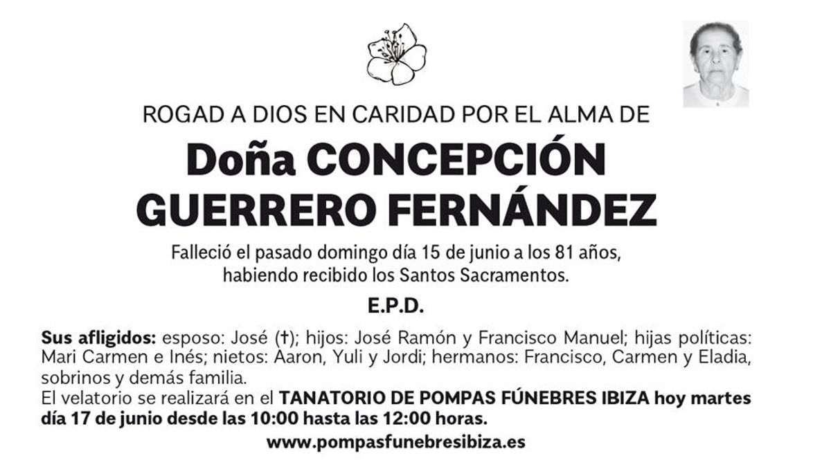 Esquela Concepción Guerrero Fernández
