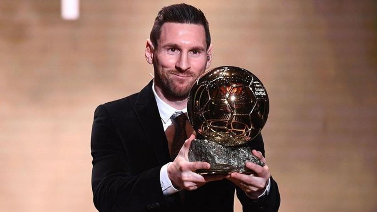 Leo Messi, al recibir el Balón de Oro.