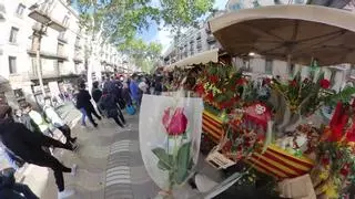 VISITA INMERSIVA | Paseo por la Rambla este Sant Jordi, en 360º y rosa en mano