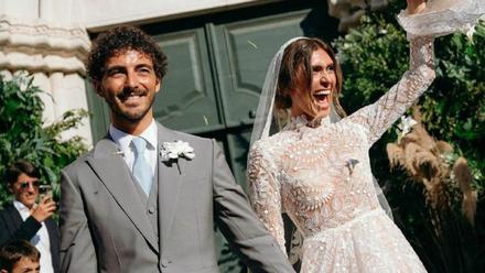 Pecco Bagnaia en el día de su boda con Domizia Castagnini