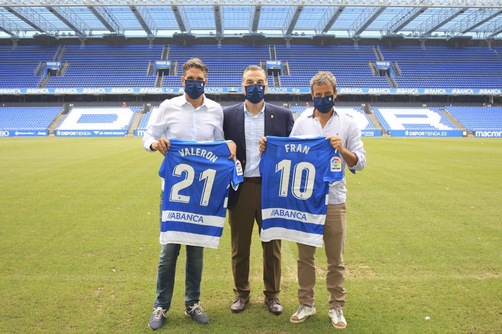 Fran y Valerón regresan al Dépor como director de cantera y entrenador del Fabril, respectivamente.