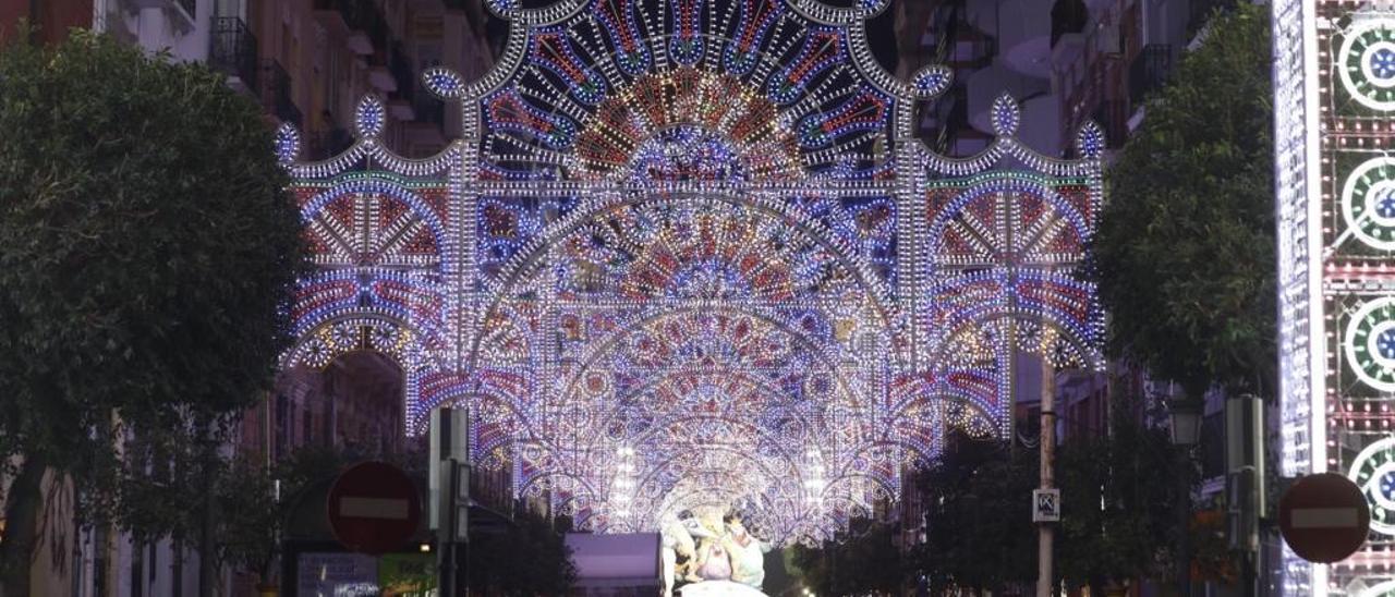 Espectáculo de luces en Sueca-Literato Azorín.