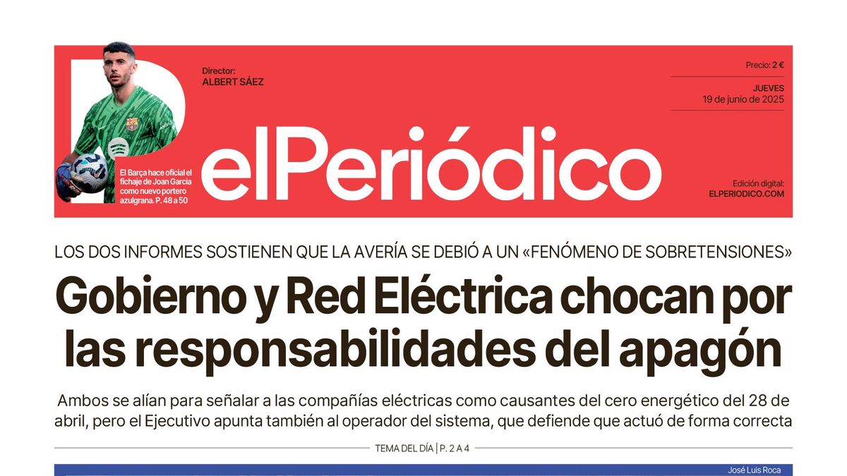 La portada de EL PERIÓDICO del 19 de junio de 2025