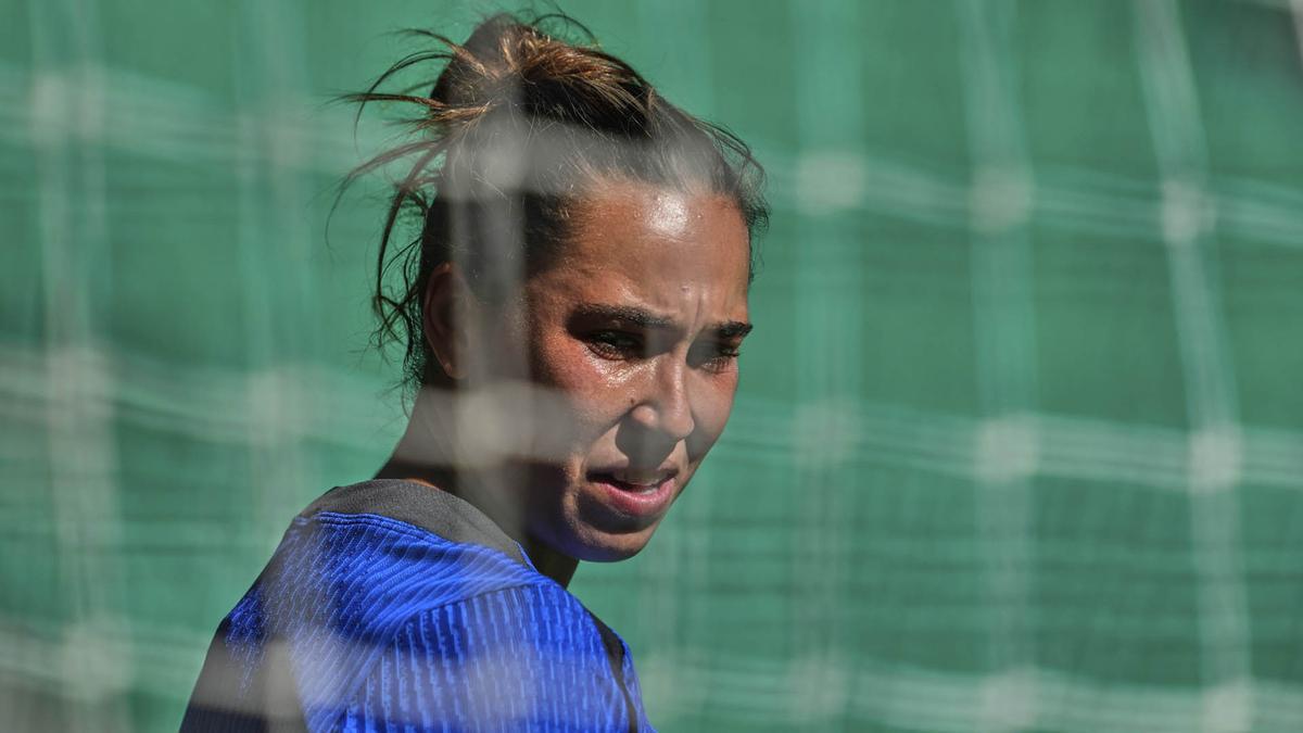 El FC Barcelona femenino durante el entrenamiento de este viernes en Lisbo para disputar mañana la final de la Liga de Campeones femenina contra el Arsenal